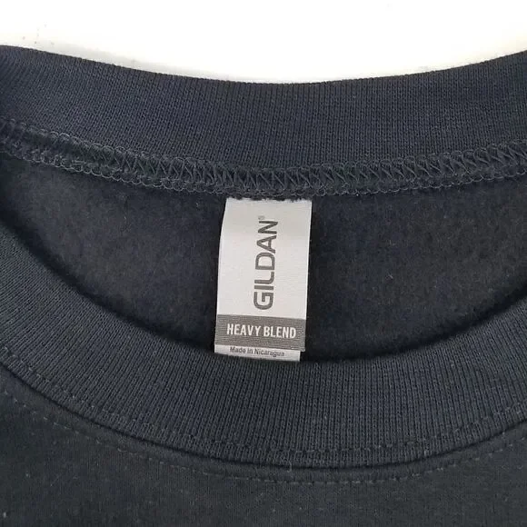 CHICAGO BULLS Double Script Logo BLACK Cropped Crop Top Crewneck Sweatshirt y2k - Picture 6 of 6